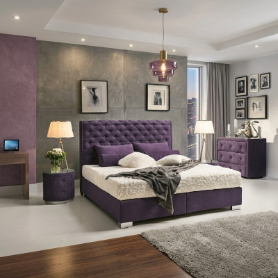 Continental Boxspring Hoch Doppel Bett Betten Polster Leder Textil Bett Neu