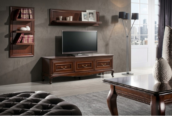Komplett Wohnzimmer Klassisch Couchtisch Regal RTV Tisch Regal Kommode - Verona