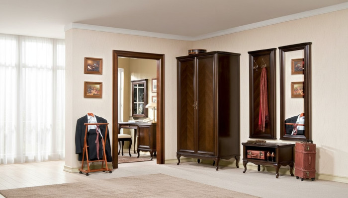 Diele Garderobe Set Echtes Holz Flur Wandgarderobe Italienische Möbel Garderoben