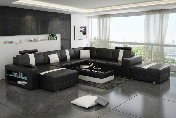 Ledersofa Ecksofa Sofa Couch Design Sitz Polster Garnitur Wohnlandschaft