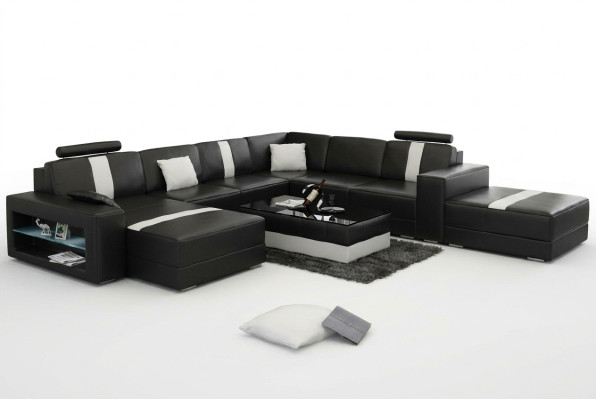 Ledersofa Ecksofa Sofa Couch Design Sitz Polster Garnitur Wohnlandschaft