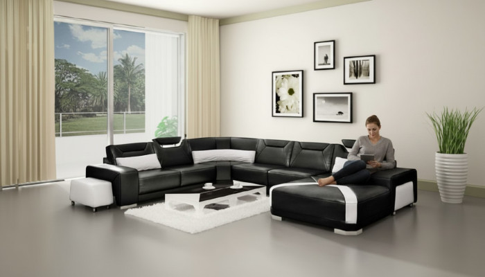 Ecksofa Polster Wohnlandschaft Couch Sofa Wohnlandschaft UForm Sitz Ecke PH739C