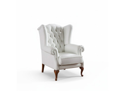 Chesterfield Ohrensessel Sessel Polster Fernseh Büro Couch Echtes Leder CL-F3