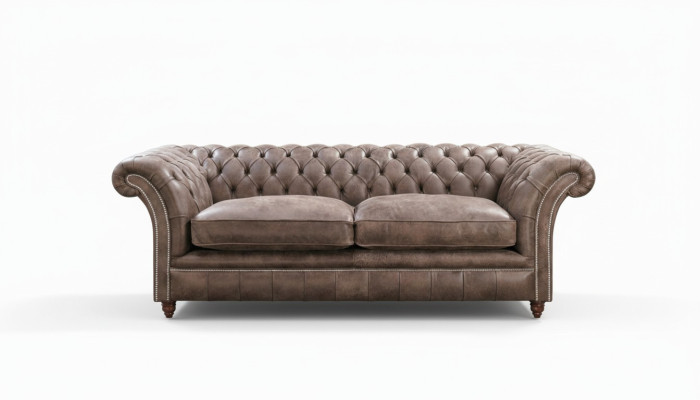 Chesterfield Sofa Couch Polster Garnitur 3 Sitzer Sitz Leder Textil  161013-24