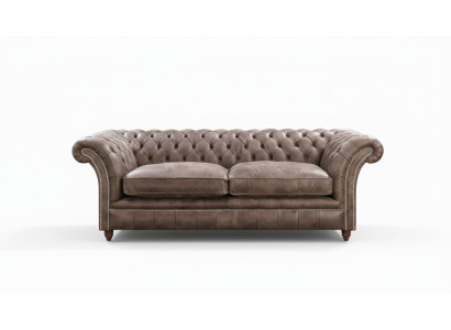 Chesterfield Sofa Couch Polster Garnitur 3 Sitzer Sitz Leder Textil  161013-24