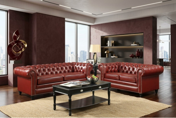 Braune Chesterfield Sofa 3+2 Sitzer Polster Designer Couchen Sofas Garnitur