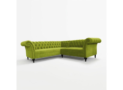 Chesterfield Ecksofa Eckcouch Designer Sofa Couch Samt Ledersofa SLIII Sofa №96