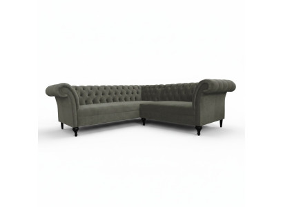 Chesterfield Ecksofa Eckcouch Designer Sofa Couch Samt Ledersofa SLIII Sofa №97