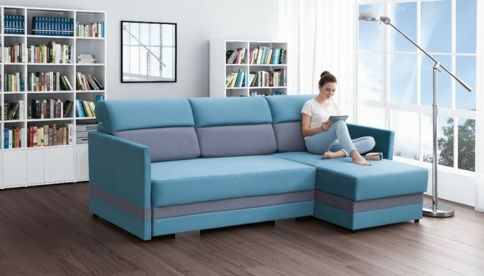 Sofa Schlafsofa Designer Sofa mit Bettfunktion + Bettkasten Ecksofa Couch NEU