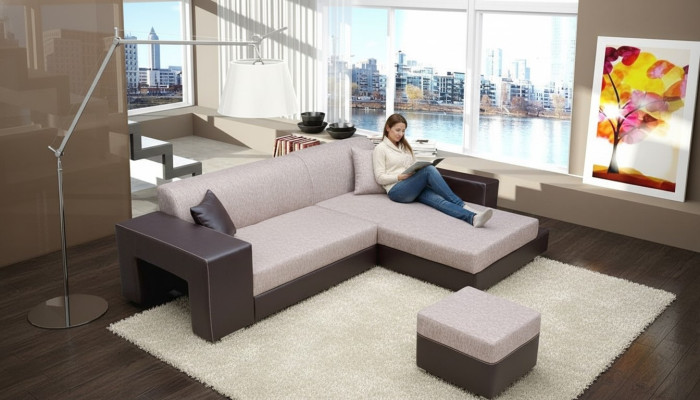 Sofa Schlafsofa Designer Sofa mit Bettfunktion + Bettkasten Ecksofa Couch NEU