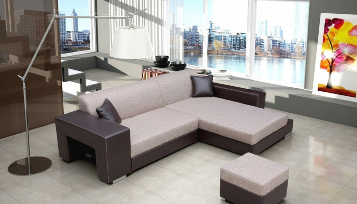 Sofa Schlafsofa Designer Sofa mit Bettfunktion + Bettkasten Ecksofa Couch NEU