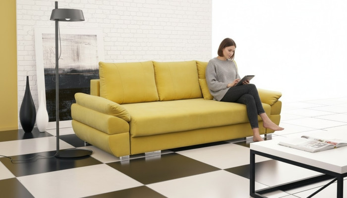 3-Sitzer Schlafsofa mit Klappcouch und Schlaffunktion inklusive Bettkasten