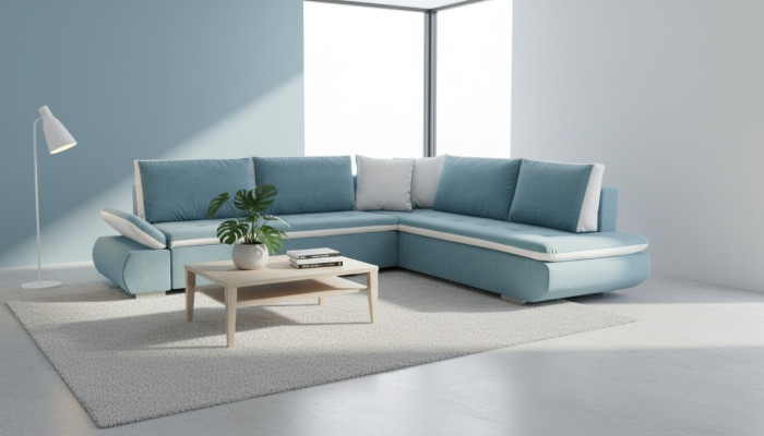 Sofa Schlafsofa Designer Sofa mit Bettfunktion + Bettkasten Ecksofa Couch *NEU*