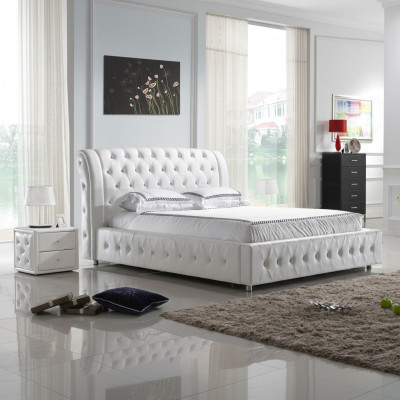 Polsterbett Bett Ehebett Lederbett Designerbett Doppelbett Bettgestell S-9270