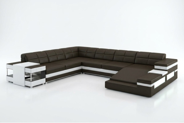 Ledersofa Sofa Couch Polster Ecke Wohnlandschaft Ecksofa Design Leder PH3006 Neu