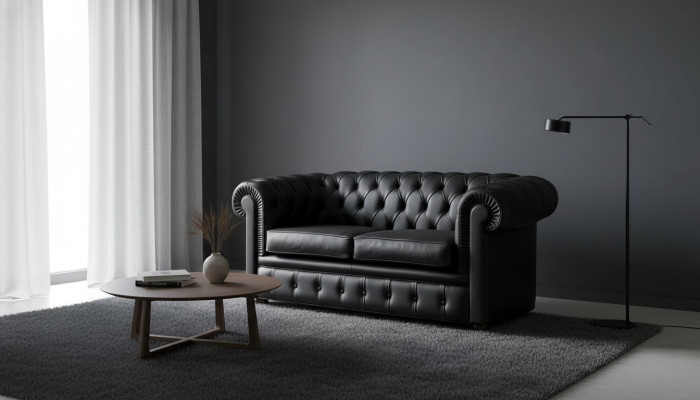 Chesterfield Sofa Couch Polster Sofas Klassischer 2 Sitzer Sitz Leder Schaffhau