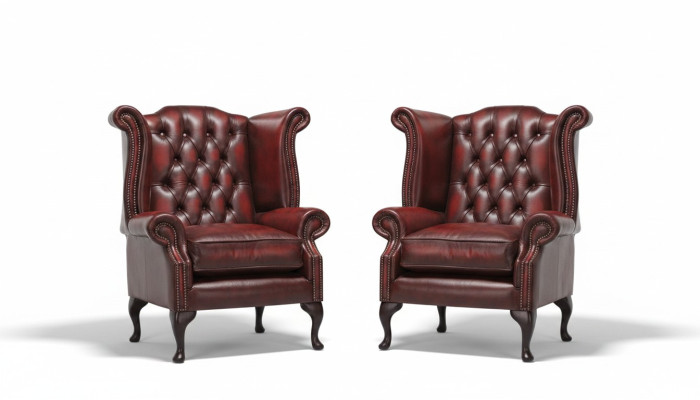 Echter Chesterfield  Ohrensessel Sessel Couch Sofa Polster Sitz Lounge Antik