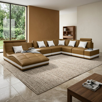 Designersofa Ecksofa Wohnlandschaft Rundsofa Ledersofa Couch Sofa UForm NiddaA
