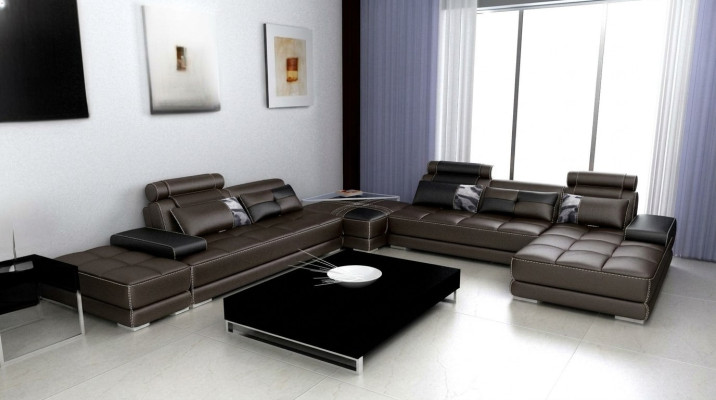 Ecksofa Sofa Couch Wohnlandschaft Ledersofa XXL Designer Sofas