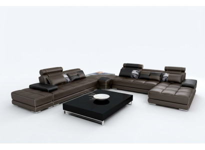 Ecksofa Sofa Couch Wohnlandschaft Ledersofa XXL Designer Sofas