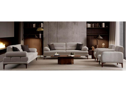 Wohnzimmer-Möbel-Set Moderner Stil Weiß Holzgestell Komfortabel Weich