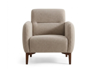 Wohnzimmer Sessel Moderner Stil Beige Holzgestell Weiches Kopfteil