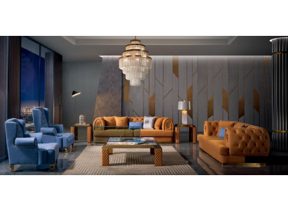 Sofagarnitur Ledersofa Couch Garnituren Design Modern Sofa 3+3+1+1 Sitzer Sofas
