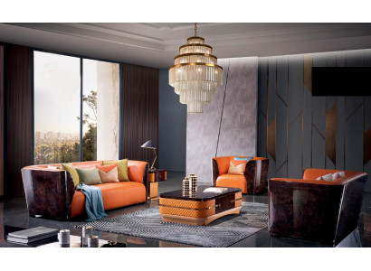 Sofagarnitur Leder Sofa 32 Sitzer Set Design Sofa Polster Couchen Couch Luxus