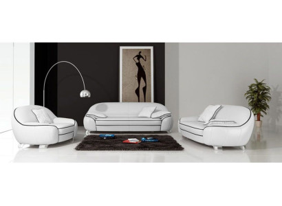 Sofagarnitur mit USB Polster Sofa Set 3+2+1 Leder Couchen Sofas Komplett 2705