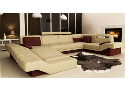 Wohnlandschaft Designer Sofa Couch Big Polster Leder Sofas mit USB Eck Sitz Neu