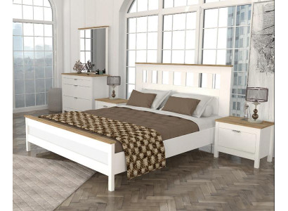4tlg Schlafzimmer Set Bett + 2x Nachttische + Kommode Luxus Moderne Möbel