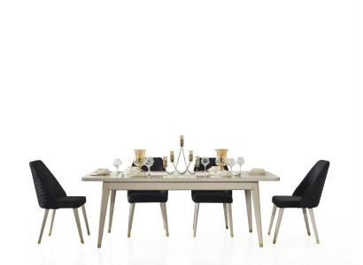 Esstisch + 4 Stühle Esszimmer Set Essgruppe Garnitur Tisch 5tlg Set Stuhl neu