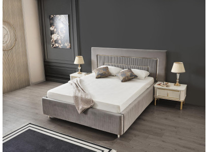 Bett Polsterbett Luxus Schlafzimmer Design Betten Textil Holz Bettgestell Neu