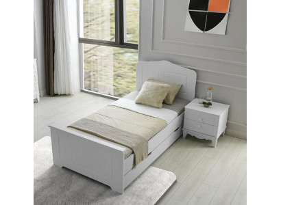 Bett Nachttisch Modernes Design Weiß Komfortables Wohnen Stilvolles Kinderzimmer