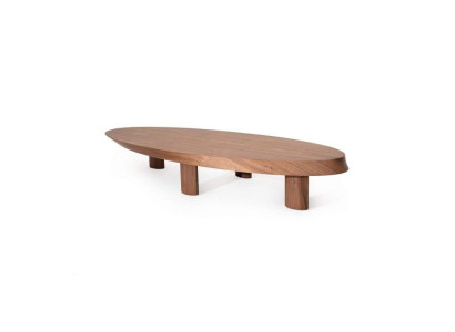 Designer Ovaler Holztisch Wohnzimmer Beistelltisch Tisch Luxus Möbel
