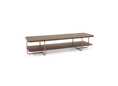 Modern Couchtisch Gold Farbe mit Porzellan Arbeitsplatte Stilvoll neu
