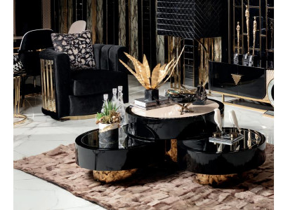 2tlg Sessel Couchtisch Esszimmer Holz Luxus Stuhl Braun Wohnzimmer Möbel neu