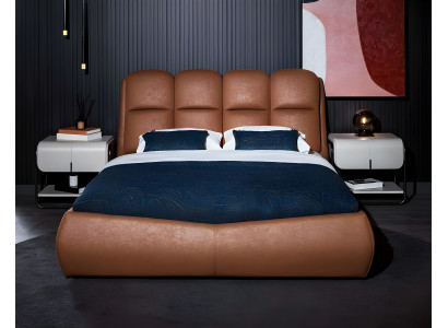 Doppelbett Modern Schlafzimmermöbel Bett Nachttisch Braun 4tlg Kommode