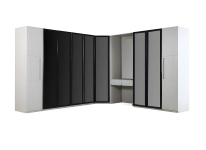 Eckkleiderschrank Kleiderschrank Schrank Holz Weiß Holzschrank Schlafzimmer