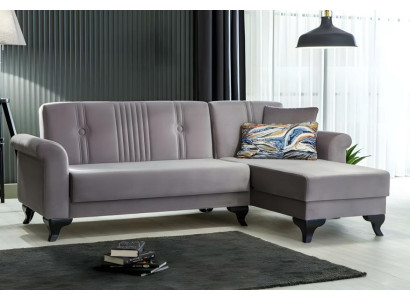 Ecksofa L Form Stoffsofa Sofa Couch Grau Polstersofa Klappsofa Bettfunktion