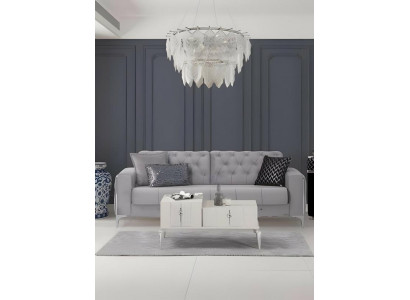 Dreisitzer Sofa 3 Sitzer Polstersofa Grau Couch Sofa Stoffsofa Modern