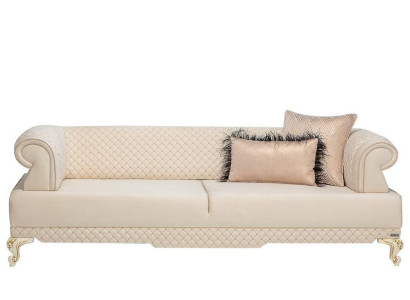 Stoffsofa Dreisitzer Sofa 3 Sitzer Polstersofa Couch Beige Wohnzimmer