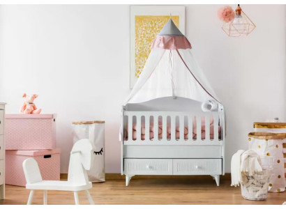 Babybett Stilvoll Zelt Schubladen Modernes Design Komfortables Kinderzimmer