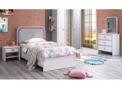 Kinderzimmer Set Kinderbett Nachttisch Kommode Top-Qualität Weiß Modern