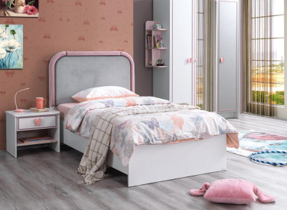 Kinderzimmer Set stilvolle Kinderbett Nachttisch Top-Qualität Weiß Modern Möbel