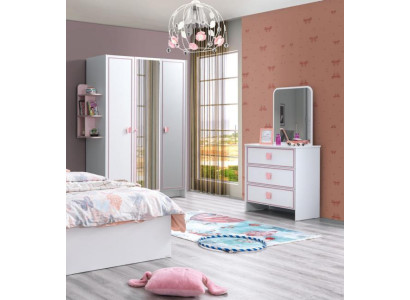 Kinderzimmer Set Weiß Komplett Kleiderschrank Kommode Helles Modern Möbel