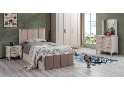 Kinderzimmer Set Kinderbett Nachttisch Kommode Möbel Top-Qualität Beige