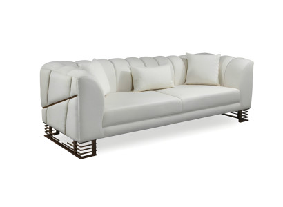 Designer Sofa 3 Sitzer Polstersofa Dreisitzer Couch mit Kissen Wohnzimmer