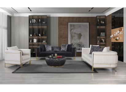 Designer Sofagarnitur Couch Polster Sitzgarnitur 3+3+1 Luxus Couchen Set Textil