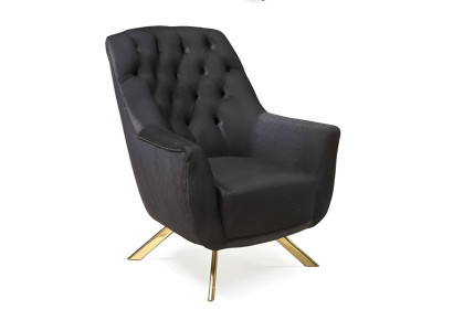 Einzelsessel Sessel Chesterfield Lesesessel Clubsessel Loungesessel Schwarz